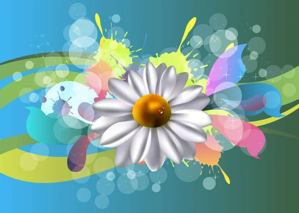 Fleur vecteur floral blanc été camomille — Image vectorielle