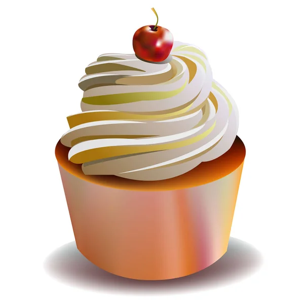 Торт день народження солодкий вершковий кекс смачний — стоковий вектор