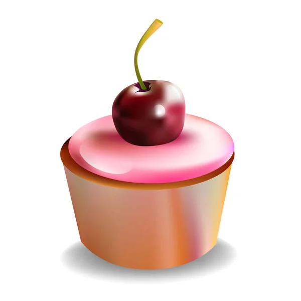 Торт день народження солодкий вершковий кекс смачний — стоковий вектор