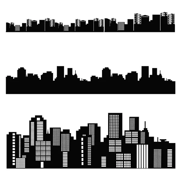 Vector house silhouette skyscraper windows building — Stock Vector