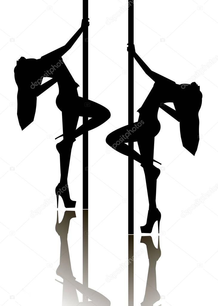 pole girl illustration dancer strip vector