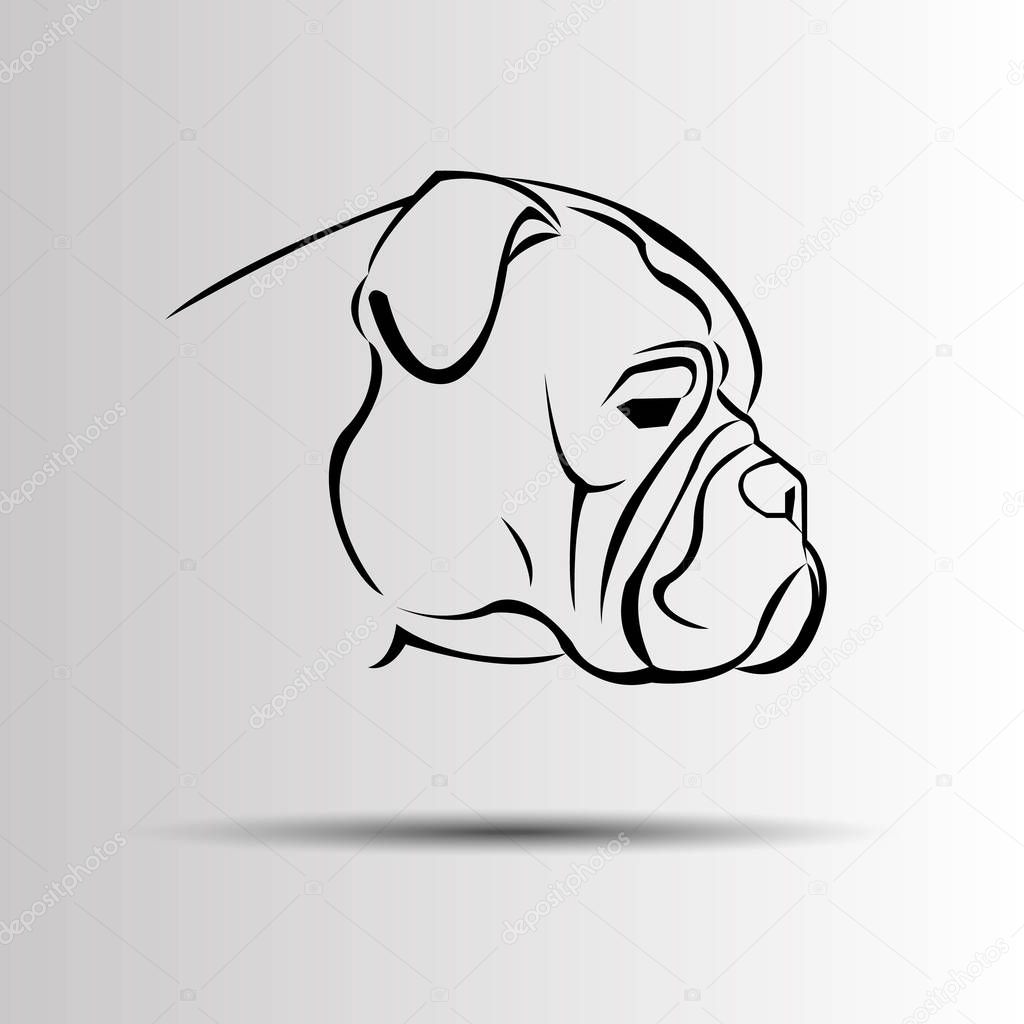 dog vector breed cute pet animal bulldog french