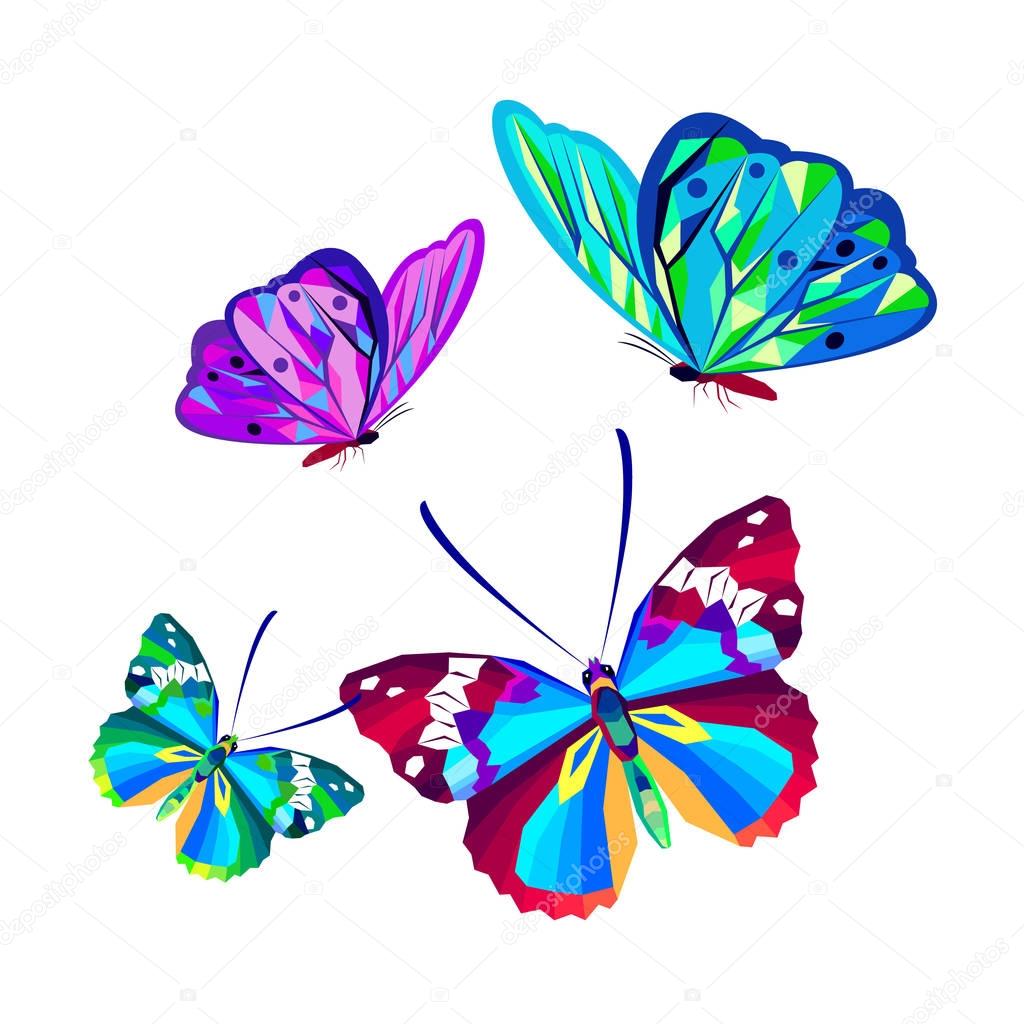 vector butterfly insect art white decorative color 