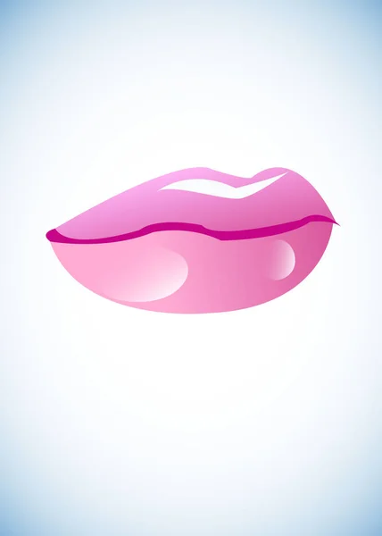 Vector lápiz labial labios rojos boca femenina — Vector de stock