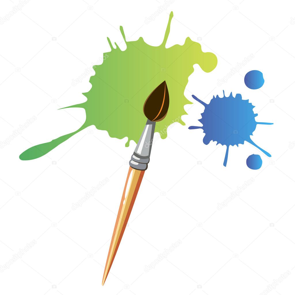 color paint brush vector abstract design