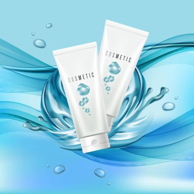 Kozmetik güzellik kremi şişe tasarlamak vektör. Bakım, kozmetik