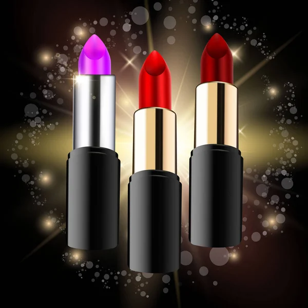 Fashion lipstick ads, trendy cosmetic design for advertisement — Stock Photo, Image