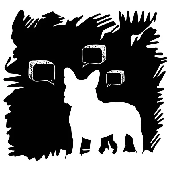 Bulldog, perro, animal, francesas, vector, ilustración, mascota, raza, tierna, dibujo — Foto de Stock