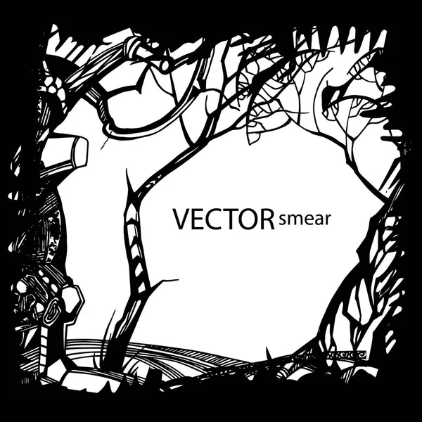 Landschap vector bos afbeelding achtergrond silhouet boom — Stockfoto