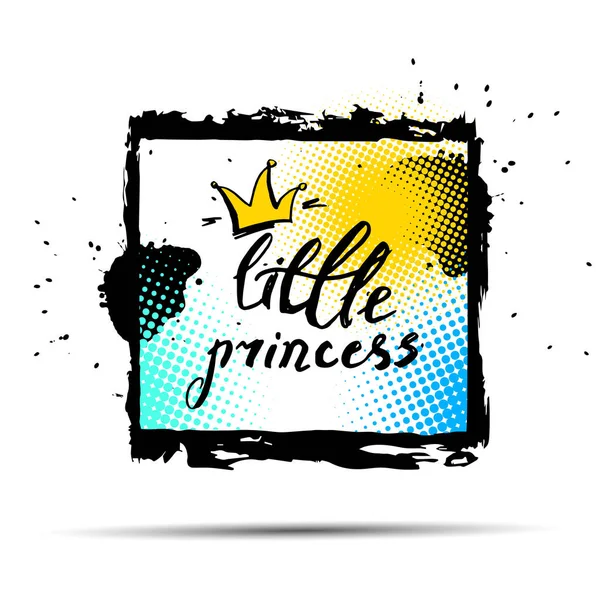 Az én kis hercegnő felirat és a korona vektoros illusztráció — Stock Fotó