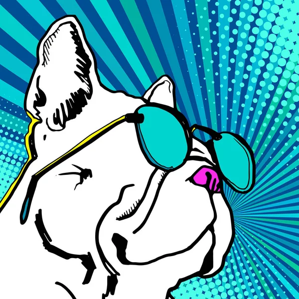 Bulldog, perro, animal, francés, vector, ilustración, mascota, raza — Foto de Stock