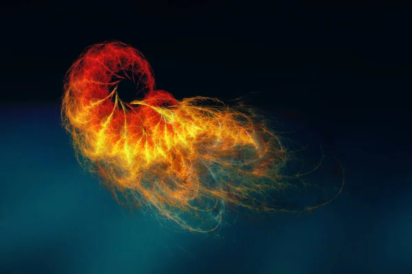 Imagen Abstracta Fuego Torbellino Llama Render — Foto de Stock