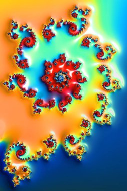 Soyut 3d çiçek fraktali. 3d illüstrasyon