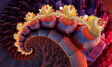 Soyut 3d çiçek fraktali. 3d illüstrasyon