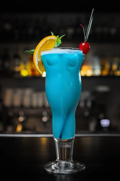 Cocktail Blue Lagoon Bar — Fotografia de Stock