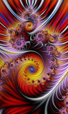 3 boyutlu fraktal görüntü, çiçek deseni şeklinde. Ekran için duvar kağıdı