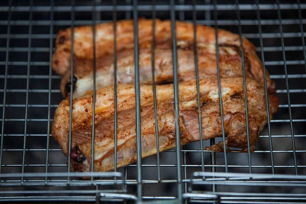 Costolette Maiale Alla Griglia Barbecue — Foto Stock