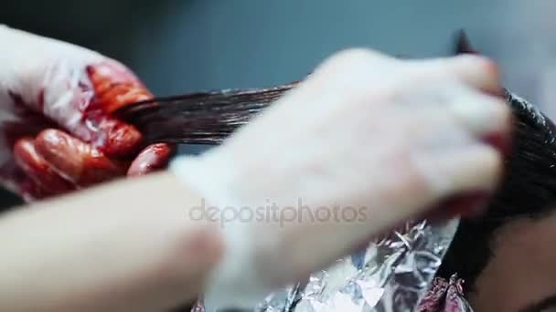 Kolor włosów profesjonalne studio urody. — Wideo stockowe