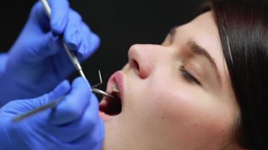 Diş hekimi muayene hastalar diş, yakın çekim