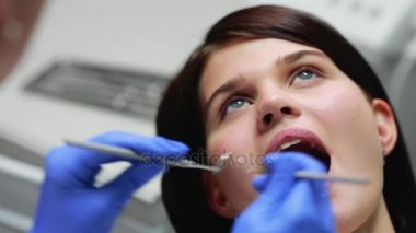 Diş hekimi muayene hastalar diş, yakın çekim