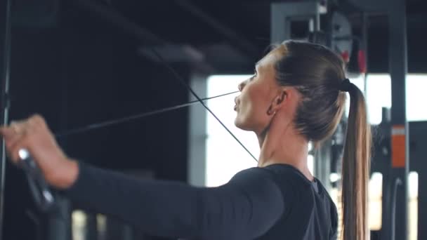 Ginásio treino dia para um corpo bonito e muscular — Vídeo de Stock