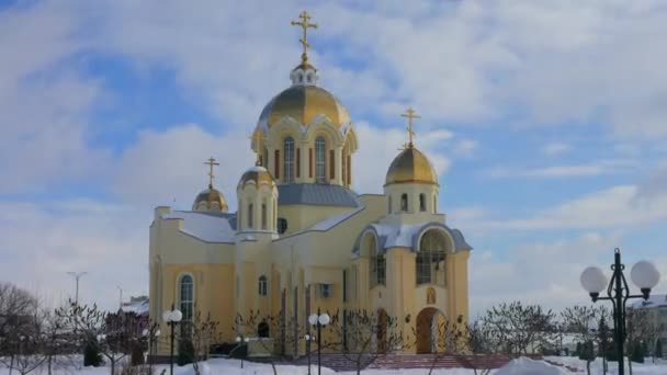 A Igreja de São Elias, o profeta, lapso de tempo, inverno — Vídeo de Stock