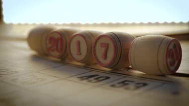 Russkoe Loto, bingo. 2018 yeni yıl. Parmak değişmek belgili tanımlık sayı