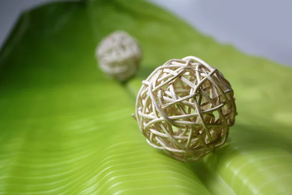 Ball weave with banana leaves . — Stock Photo, Image