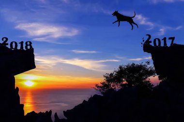 Yıl köpek 2018 kavramının.