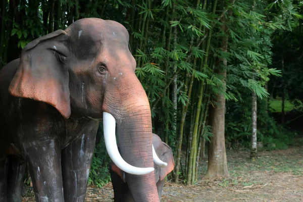 Статуя слона в саду природы — стоковое фото