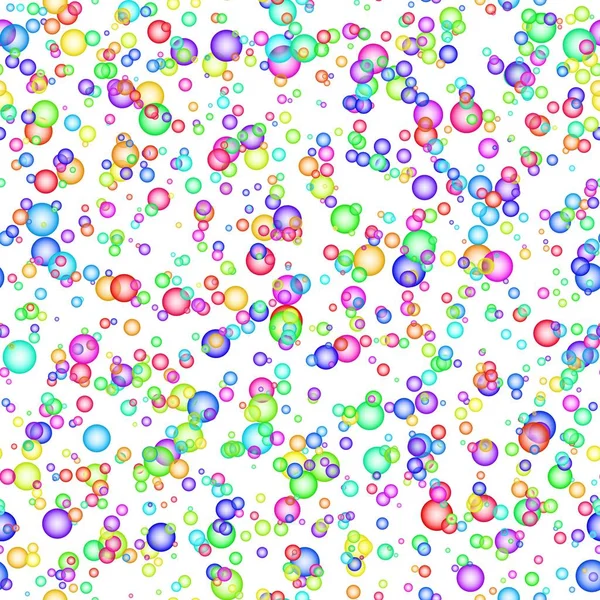 Abstract rainbow colored bubble pattern, Colorful spheres on white background, Multicolor 3D texture, Seamless illustration