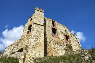 13. yüzyıl Gotik kale Boskovice harabe Ortaçağ değirmen