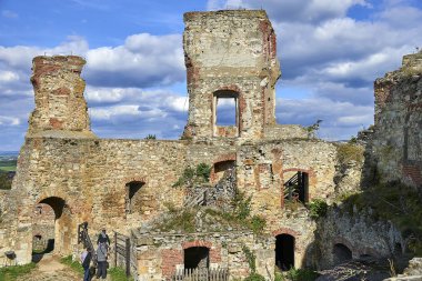 13. yüzyıl Gotik kale Boskovice harabe Ortaçağ değirmen