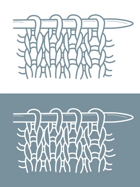 Ilustración de vectores de punto y costura. Icono de bucles faciales con aguja . — Archivo Imágenes Vectoriales