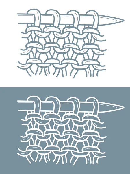 Breien en naaien vectorillustratie. Averecht lussen pictogram. — Stockvector