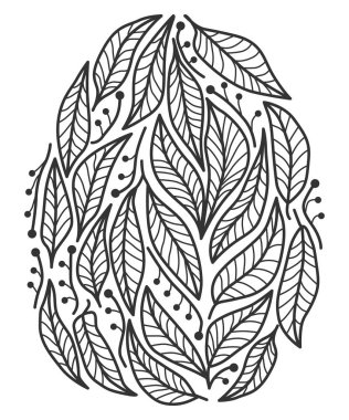 Soyut Paskalya yumurtası. Doğal vektör çizim sakinleştirici stilize.