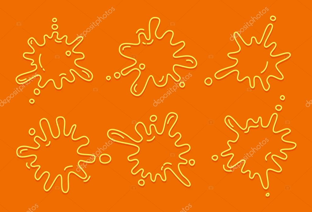 Honey Splashes Collection. Vector Illustration.