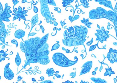 El çekilmiş çiçek seamless modeli (döşeme). 