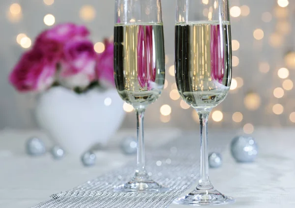 Romantic toast in restaurant — Stock Photo, Image