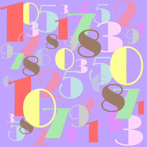 Colorflul diferentes tamanhos de números ilustração —  Vetores de Stock