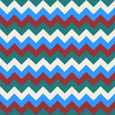 Renkli beyaz koyu kırmızı gökyüzü mavi turkuaz deniz mavisi Chevron desen sorunsuz vektör okları geometrik tasarım