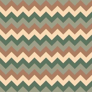 Renkli pastel koyu yeşil bej kahverengi Chevron desen sorunsuz vektör okları geometrik tasarım