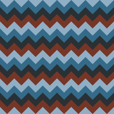 Renkli aqua mavi deniz koyu mavi koyu kırmızı kahverengi Chevron desen sorunsuz vektör okları geometrik tasarım