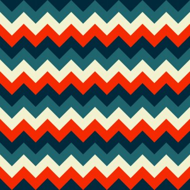 Renkli beyaz kırmızı koyu mavi turkuaz deniz mavisi Chevron desen sorunsuz vektör okları geometrik tasarım