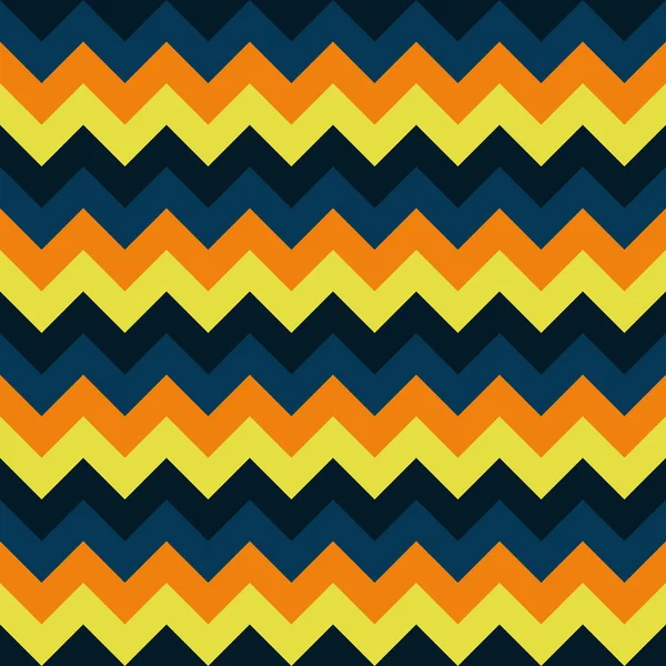 シェブロン パターン シームレスなベクトル矢印幾何学的デザイン カラフルな黄色オレンジ色青緑青緑色海軍紺 — ストックベクタ