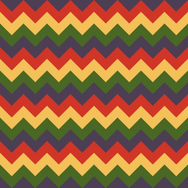 Renkli sarı koyu yeşil mor kırmızı pastel Chevron desen sorunsuz vektör okları geometrik tasarım