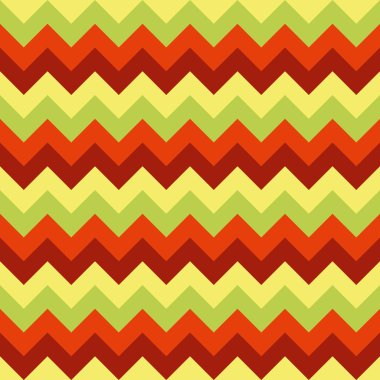 Renkli sarı yeşil turuncu kahverengi Chevron desen sorunsuz vektör okları geometrik tasarım
