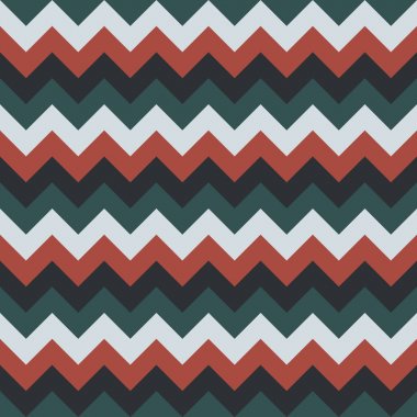 Renkli beyaz kırmızı siyah koyu yeşil Chevron desen sorunsuz vektör okları geometrik tasarım