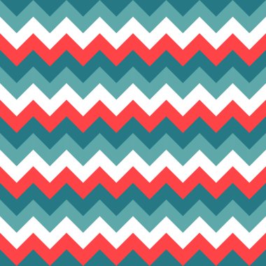 Renkli beyaz kırmızı deniz mavisi turkuaz Chevron desen sorunsuz vektör okları geometrik tasarım