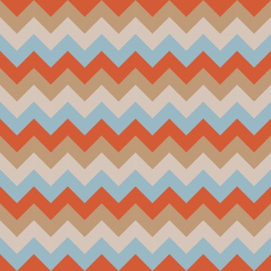 Chevron desen sorunsuz vektör okları geometrik Tasarım renkli pastel retro vintage turuncu kahverengi bej aqua mavi